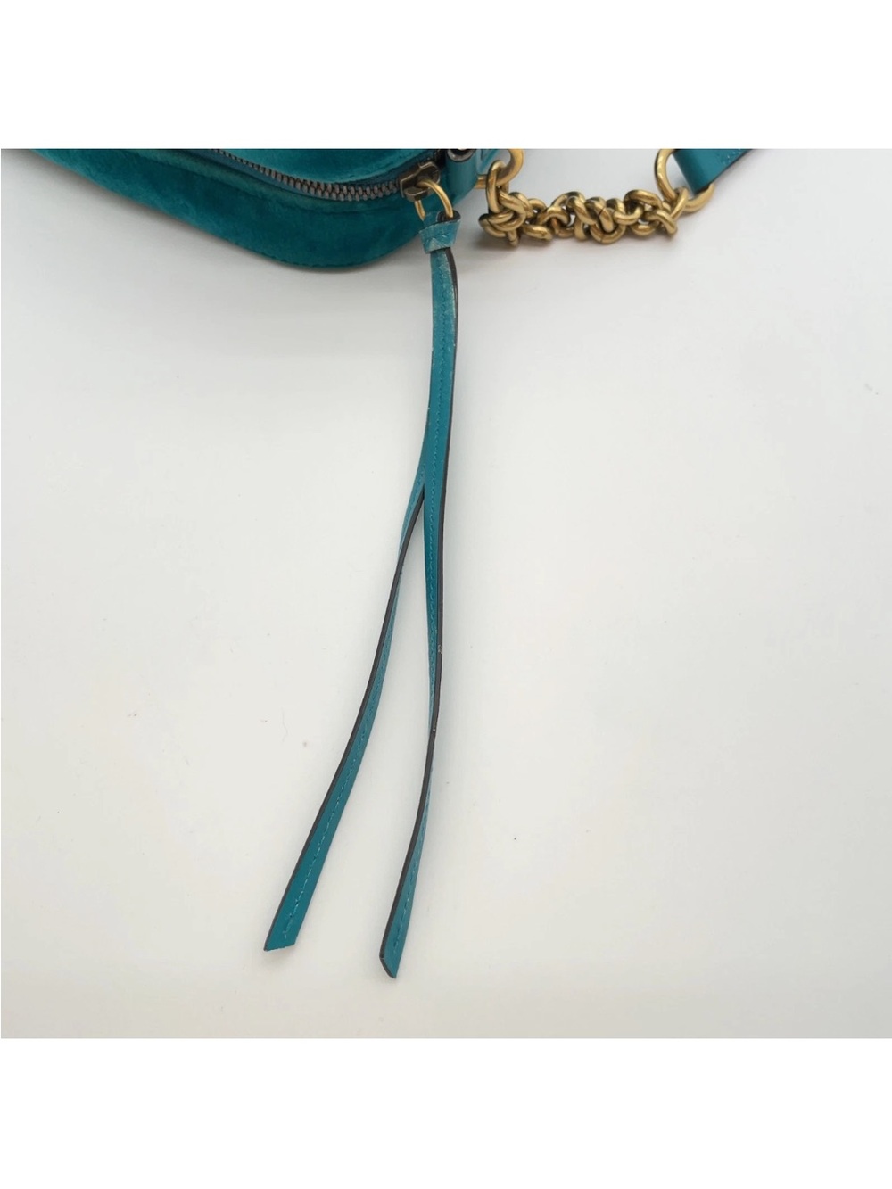 Gucci Teal Quilted Velvet GG Marmont Crossbody Bag - Picture 7 of 16